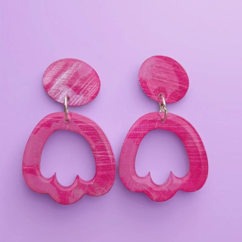 One-of-a-kind earrings cut from original paintings.
