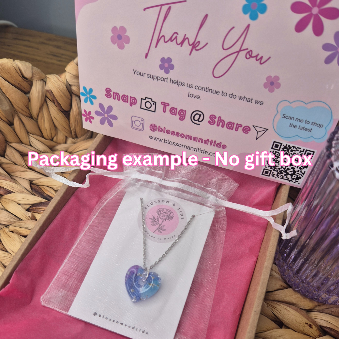 Hydrangea Heart Necklace