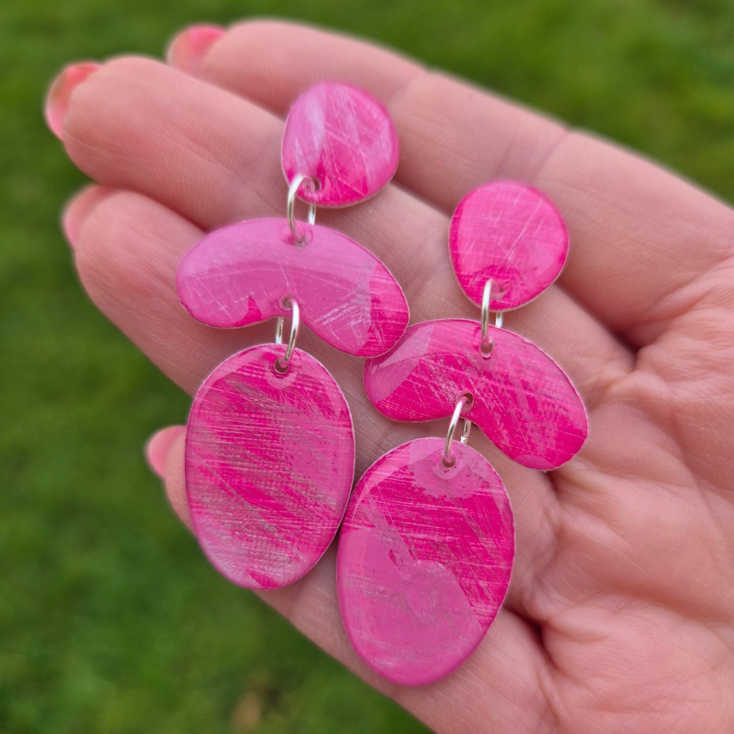One-of-a-kind earrings cut from original paintings.