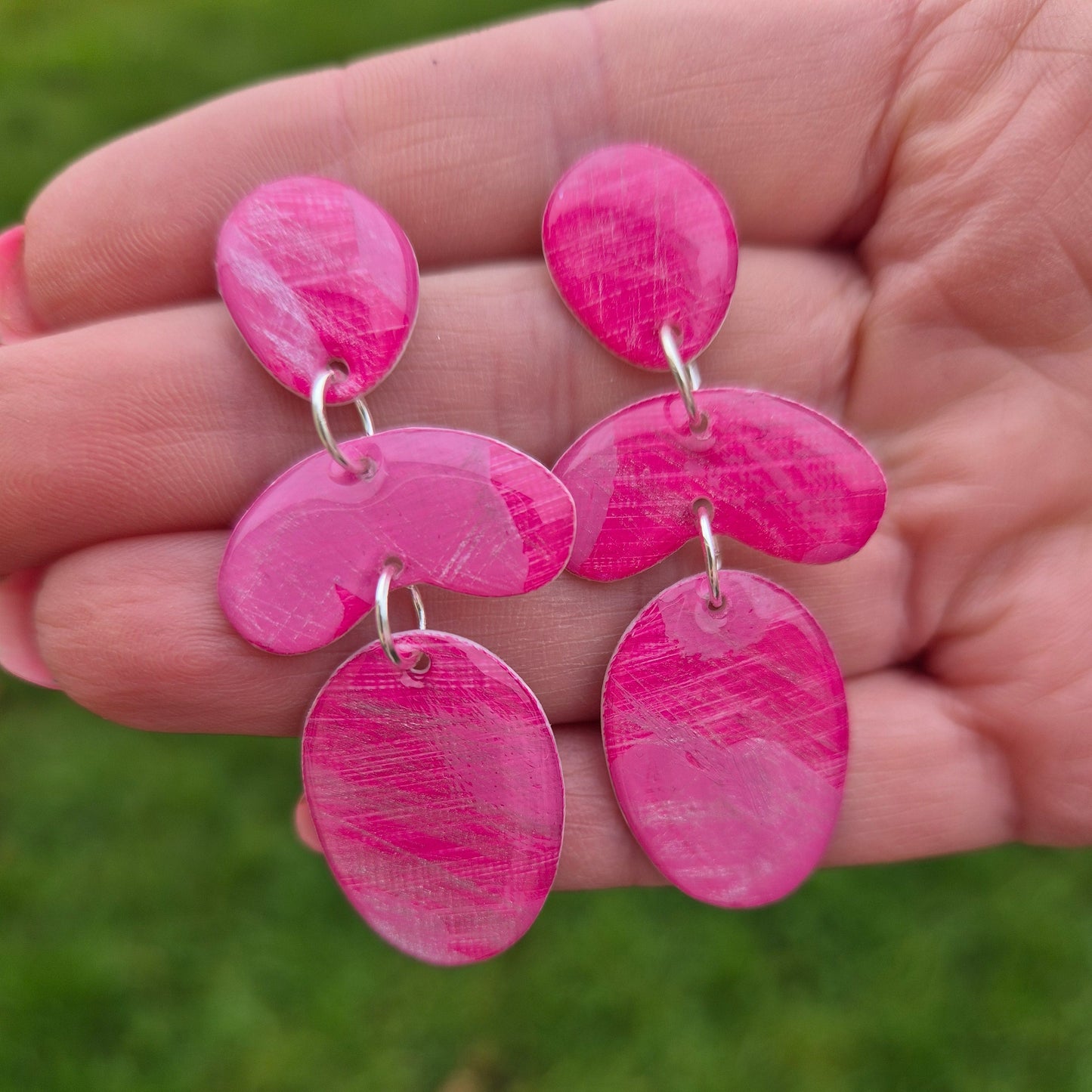 One-of-a-kind earrings cut from original paintings.