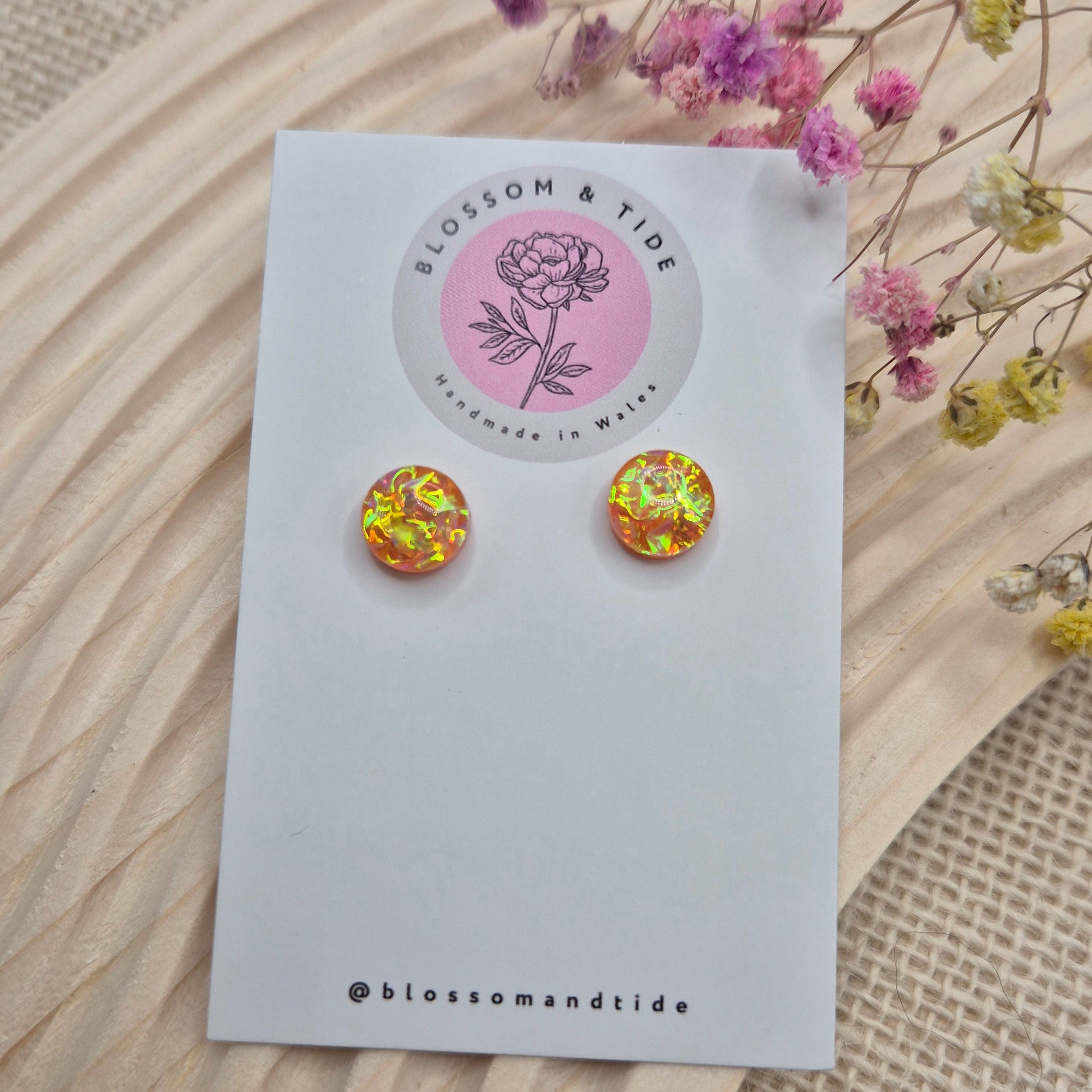 Branded jewellery card, handmade earrings, Welsh jewellery gift