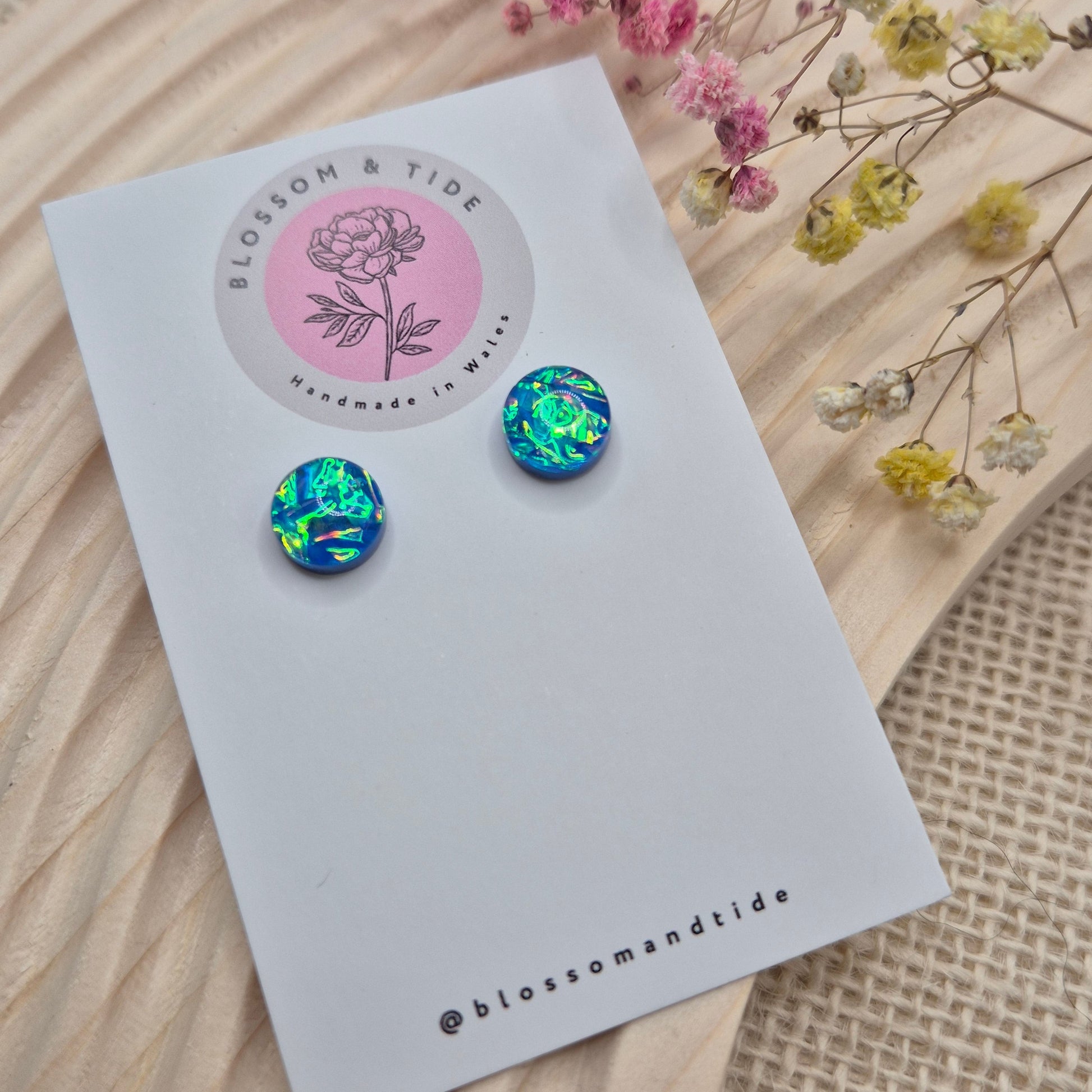 Branded jewellery card, handmade earrings, Welsh jewellery gift