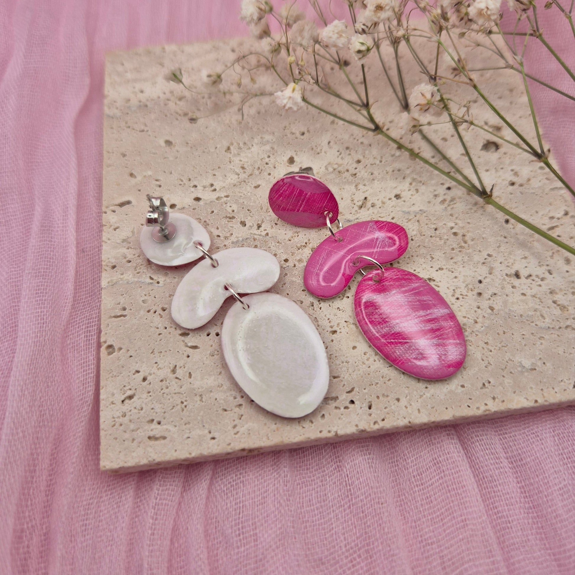 One-of-a-kind earrings cut from original paintings.