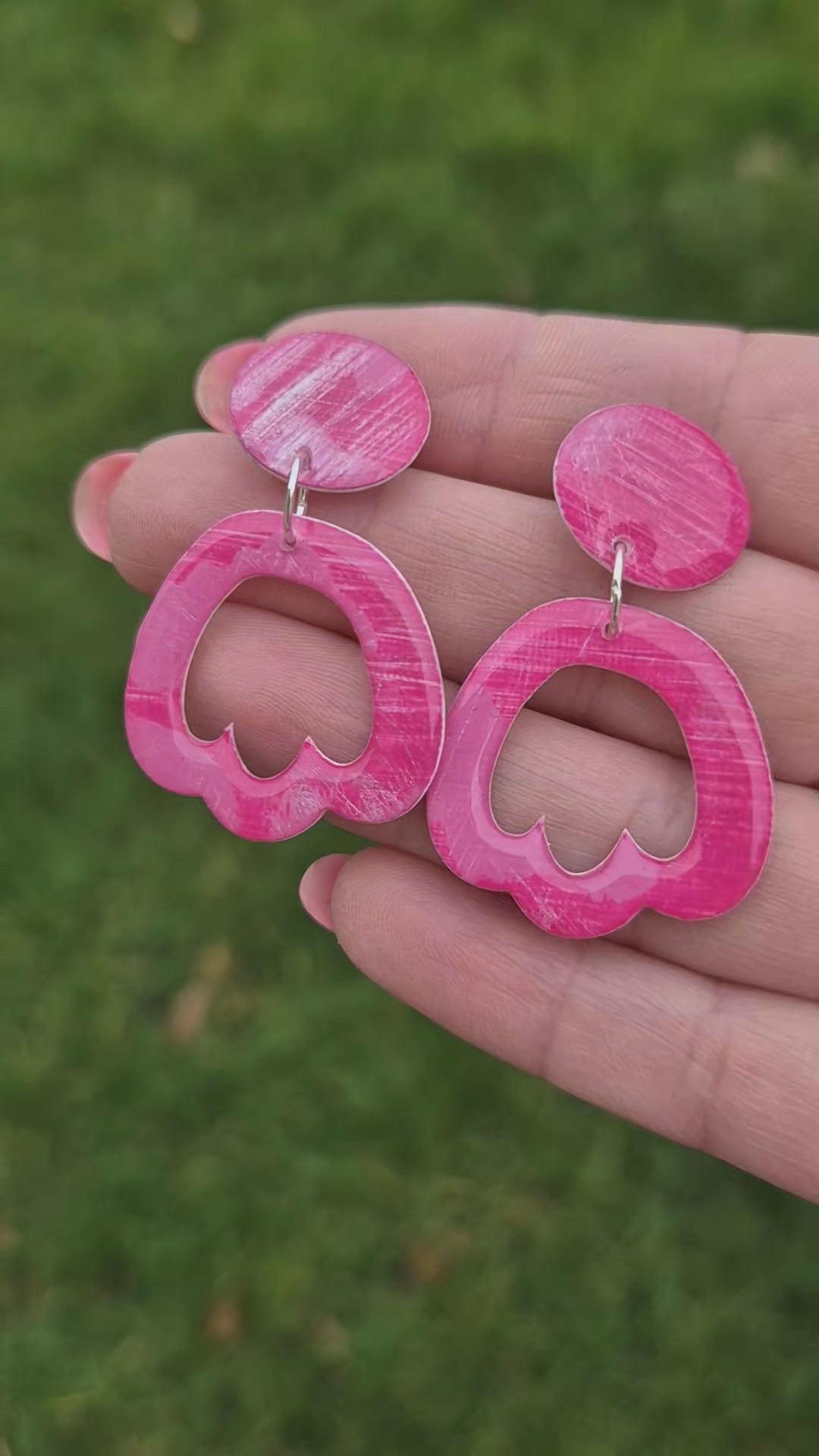 One-of-a-kind earrings cut from original paintings.
